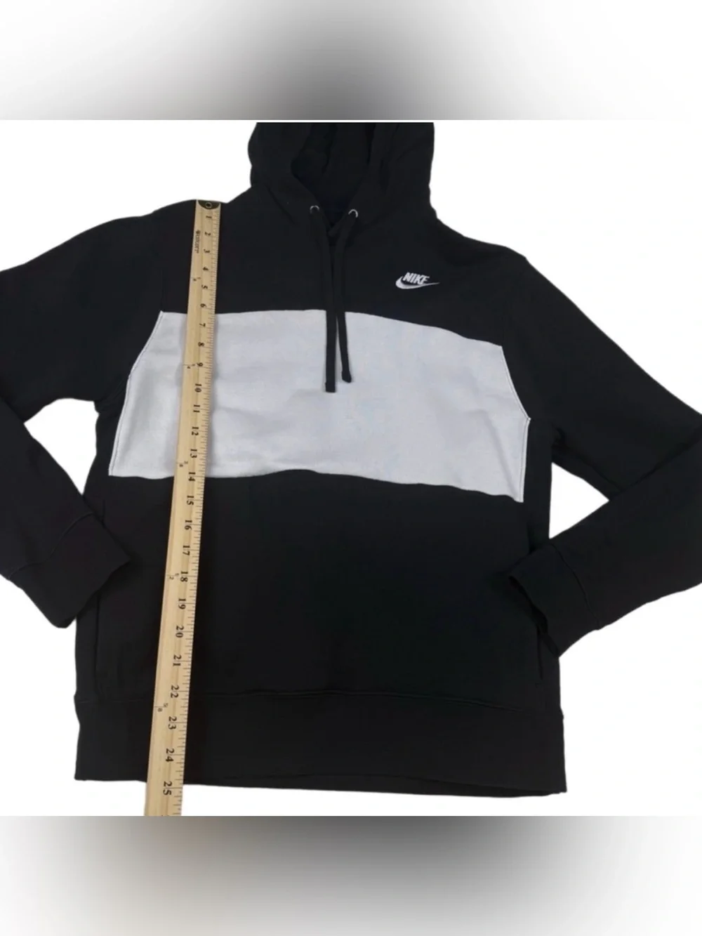Nike Club Fleece Colorblock Hoodie Black White Men’s M FB7416-010